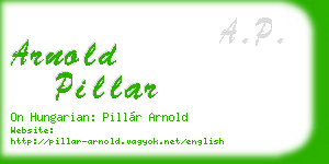 arnold pillar business card